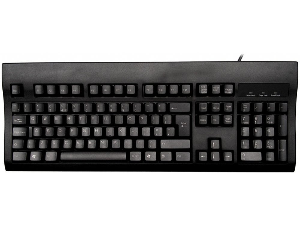 Black USB keyboard, incorporating a PS/2 mouse port