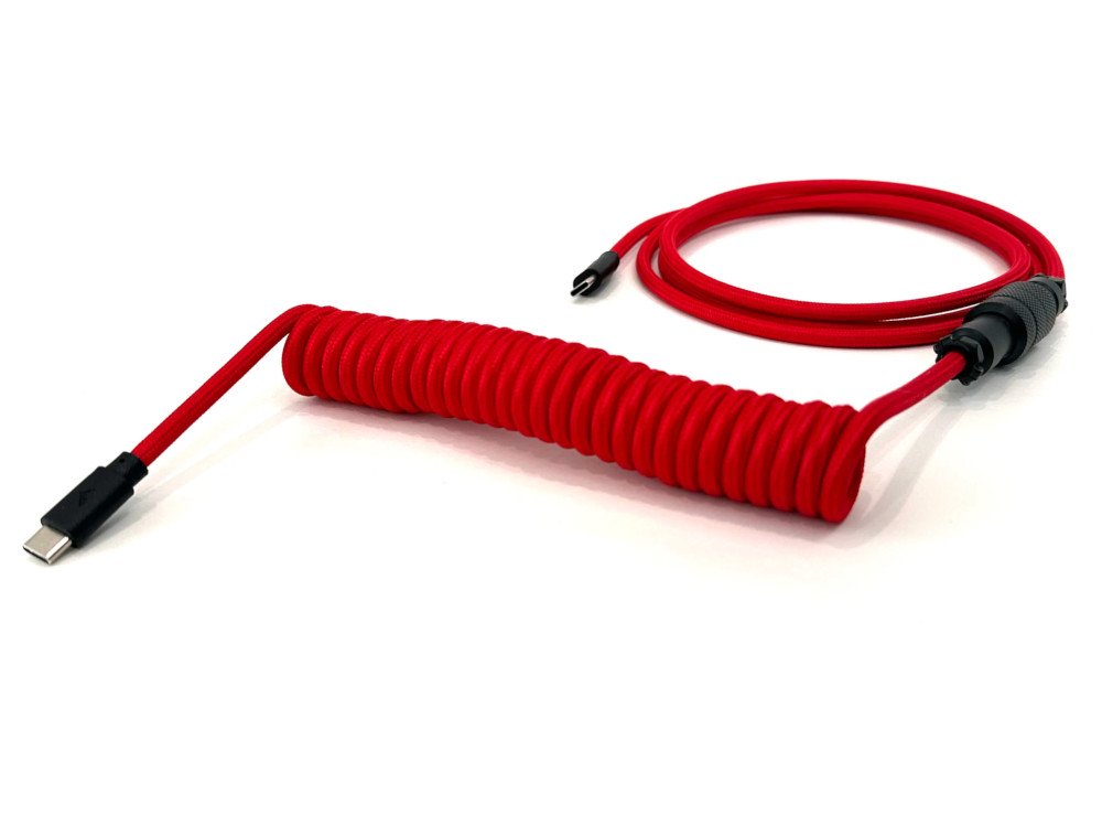 Das Premium Coiled Aviator USB-C Cable Delta Red