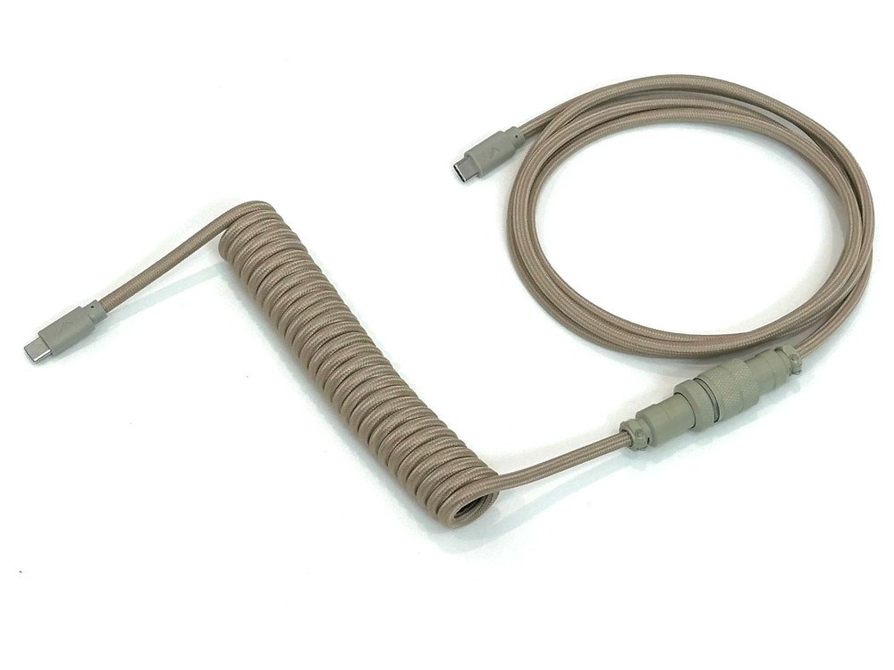 Das Premium Coiled Aviator USB-C Cable Warm Gray