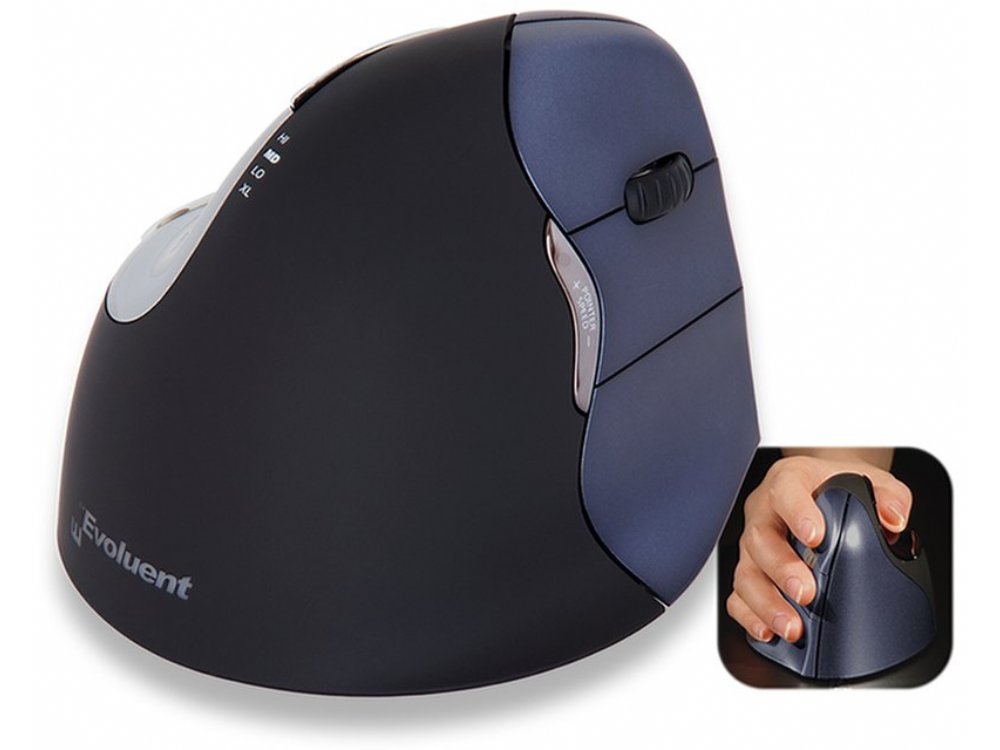 Evoluent VerticalMouse 4, Right Handed, Laser, Wireless