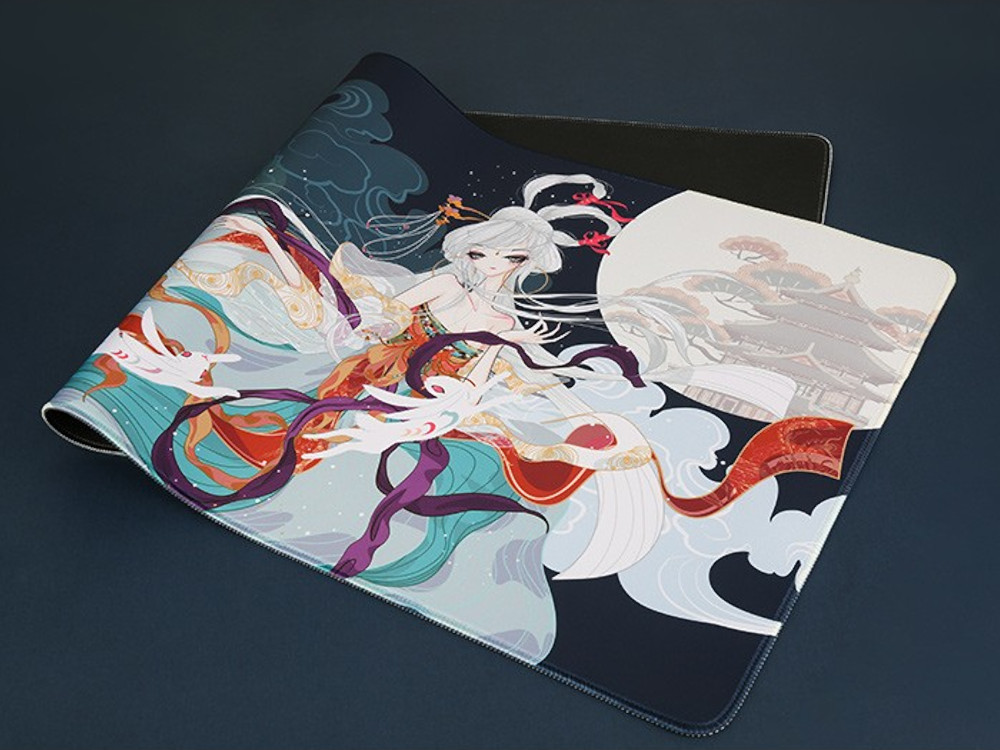 Flying to the moon desk mat extra large