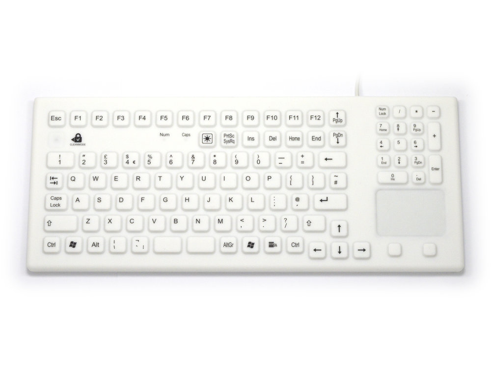 InduKey Smart Clinical Touchpad Keyboard White IP68