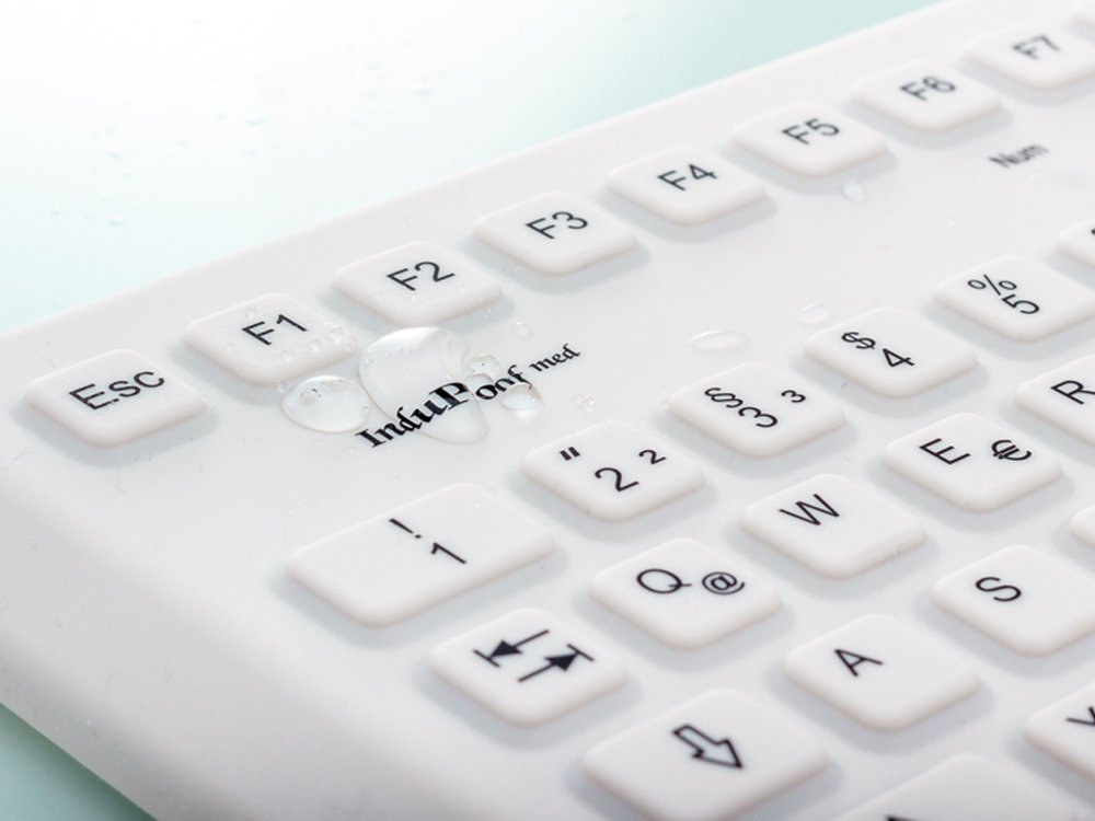 Induproof med compact silicone antimicrobial keyboard ip68 grey