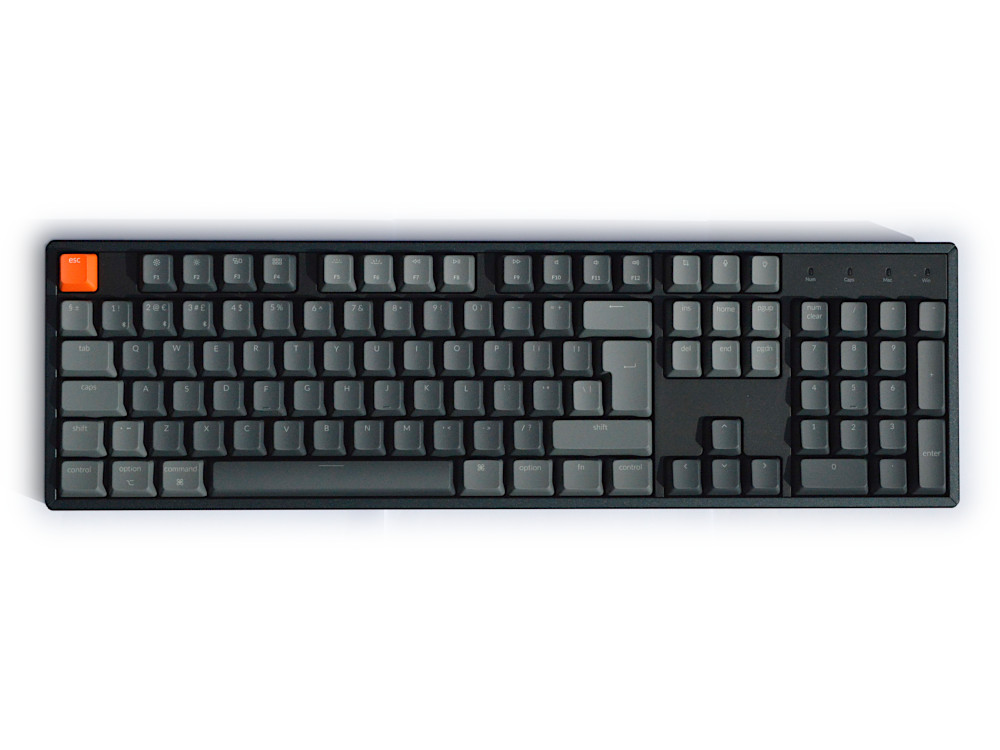 K10 full size wireless backlit aluminium keyboard UK large-1