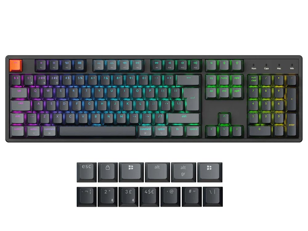 K10 v2 full size Bluetooth RGB QMK aluminium keyboard UK large-1