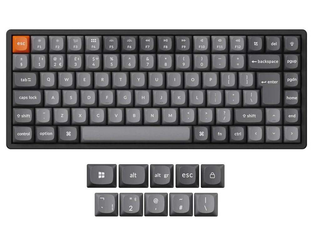 K2max RGB hot-swap Bluetooth 2.4g aluminium keyboard UK large-1