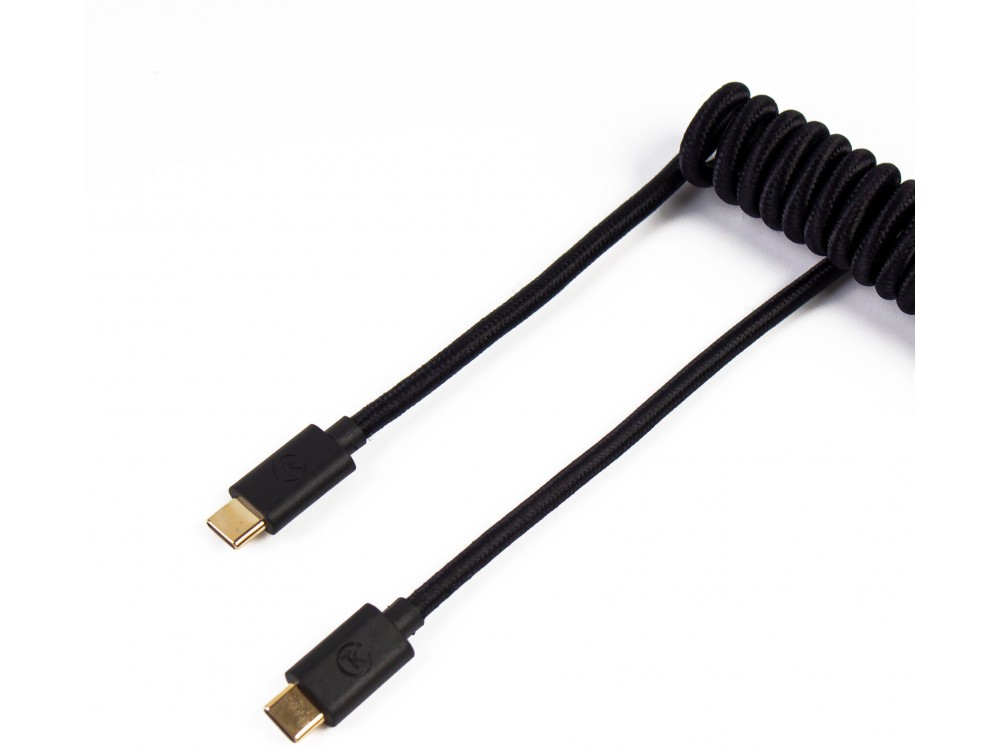 Keychron custom coiled aviator usb-c cable black