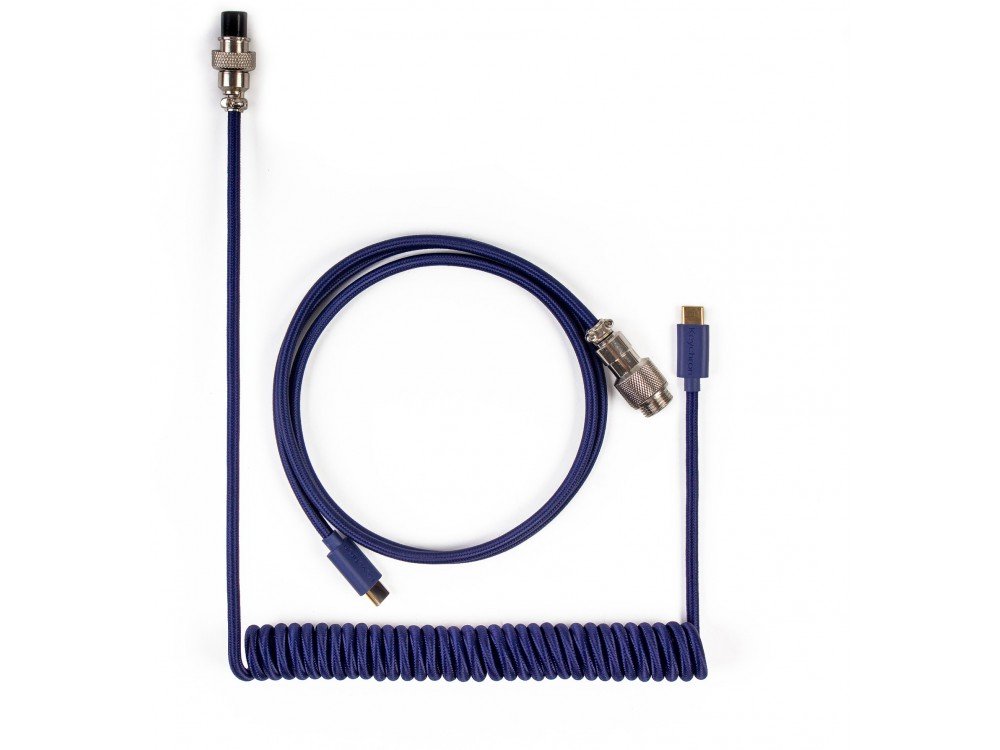 Keychron Custom Coiled Aviator USB-C Cable Blue