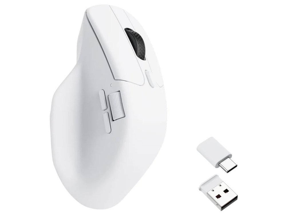 Keychron m6 bluetooth wireless USB dual scroll mouse white