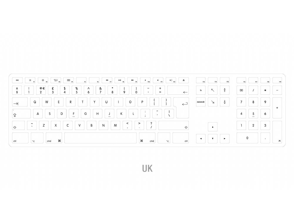 Matias aluminum wired mac keyboard UK