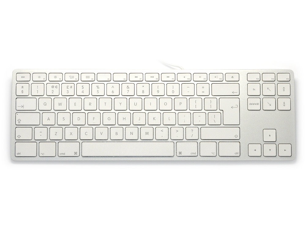 UK Matias Wired Aluminum Tenkeyless Keyboard for Mac Silver