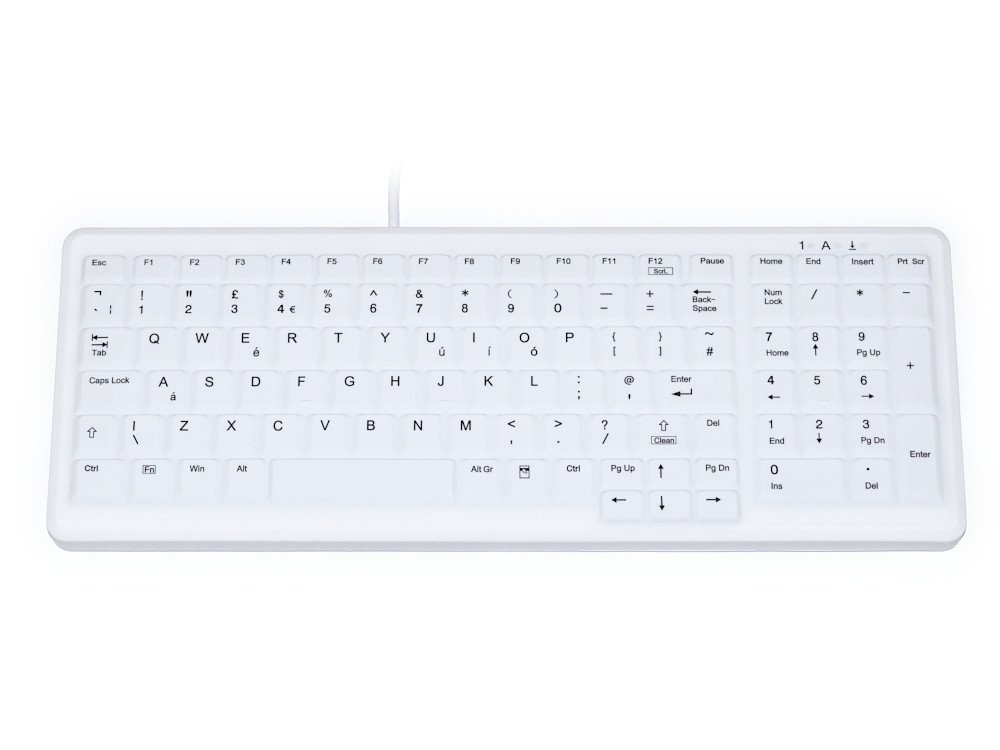UK Medical IP-68 Compact Silicone Keyboard White