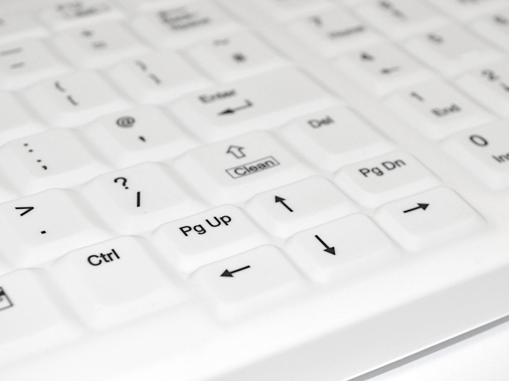 Medical sealed ip 68 compact silicone c7000 keyboard white