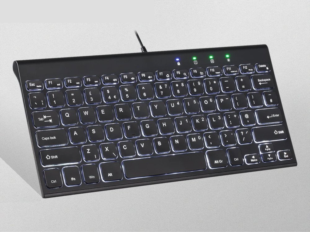Mini flat wired backlit scissor keyboard