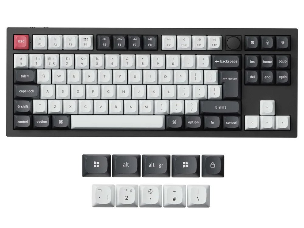 UK Keychron Q3 HE QMK 2.4G BT RGB Magnetic Aluminium Mac/PC Carbon Black Keyboard with Knob