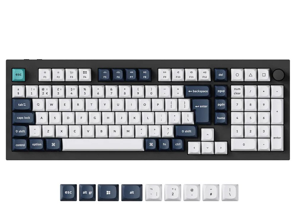 Q5 max 2.4g Bluetooth black RGB aluminium assembled knob keyboard UK large-1
