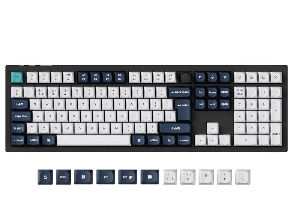 Q6 max carbon black RGB aluminium keyboard with knob UK large-1