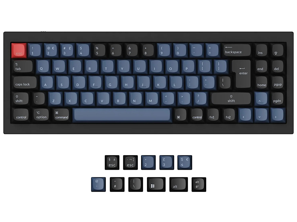 Q7 QMK carbon black RGB assembled aluminium keyboard UK large-1