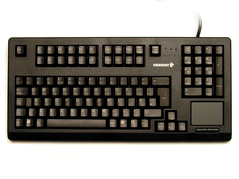 Black Rack Style Keyboard Incorporating a TouchPad, Black, PS/2