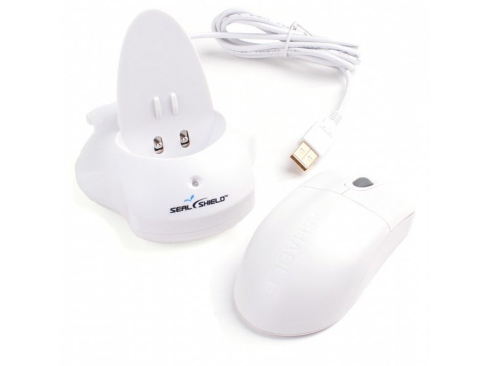 SILVER STORM White Wireless Waterproof Antimicrobial Scroll Wheel Mouse