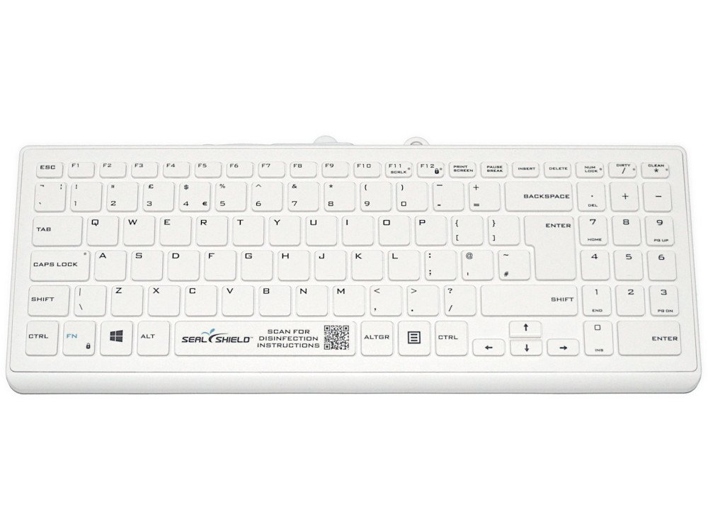 Clean Wipe Pro Medical Grade Compact UK Keyboard Waterproof
