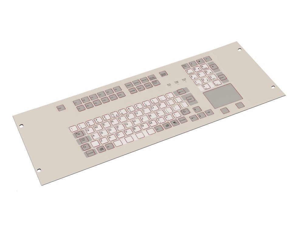 Tipro Compact layout Rack Mount Keyboard with integrated capacitive touchpad USB
