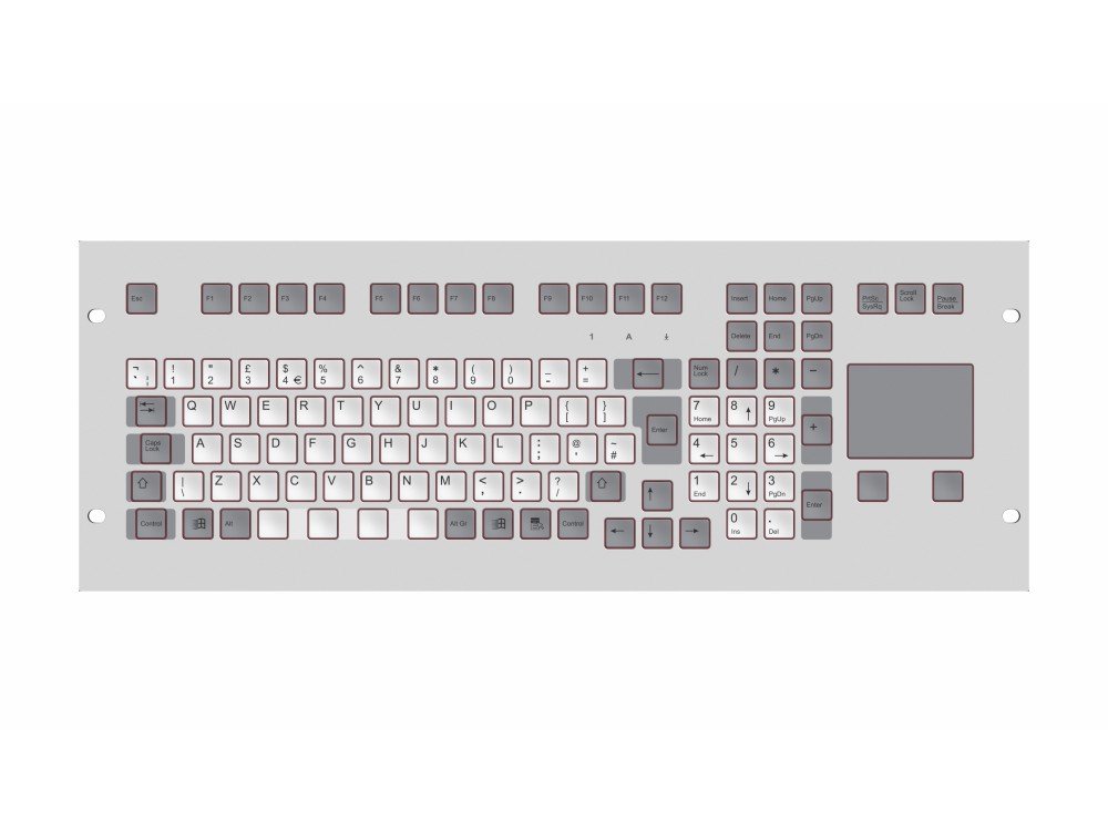 Tipro ip65 standard layout rack mount touchpad keyboard