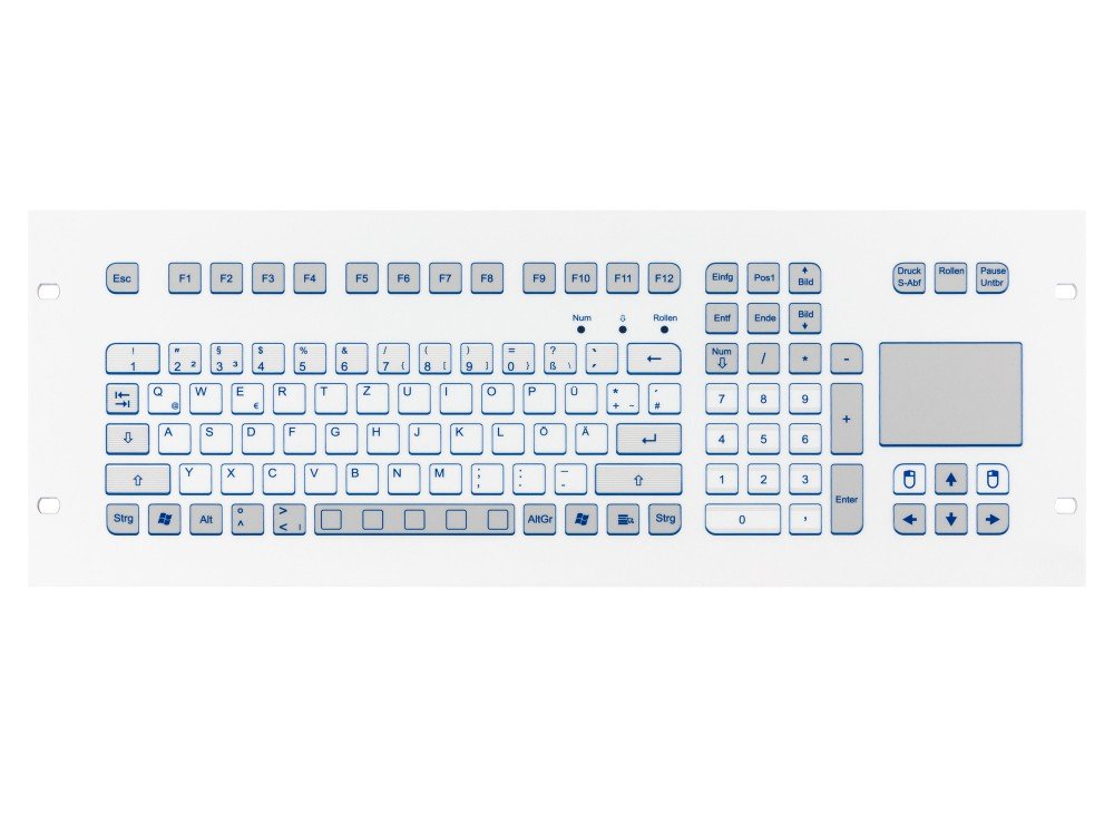Industrial TKS Keyboard for 19" Rack Integration 4 HU Integrated Touchpad