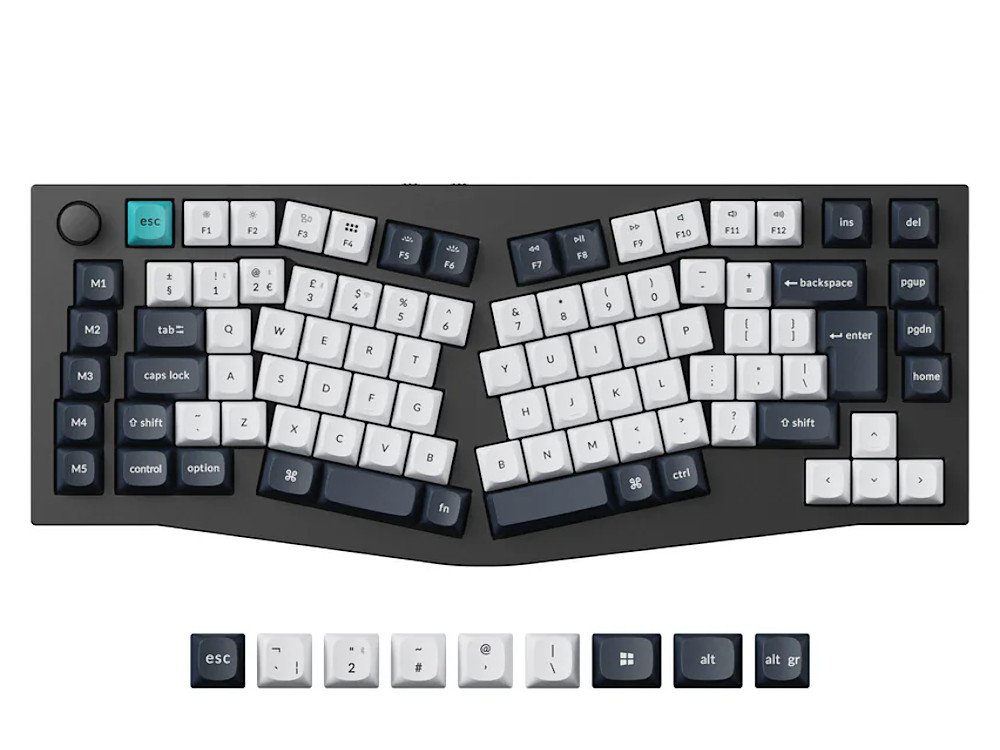 UK Keychron q10 max ergo 2.4g Bluetooth QMK RGB black knob keyboard large-1