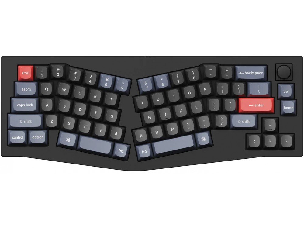 USA Keychron q8 ergo QMK RGB carbon black knob keyboard large-1