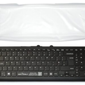 Clean Wipe Pro Medical Grade Compact UK Keyboard Waterproof with Detachable Cover Black