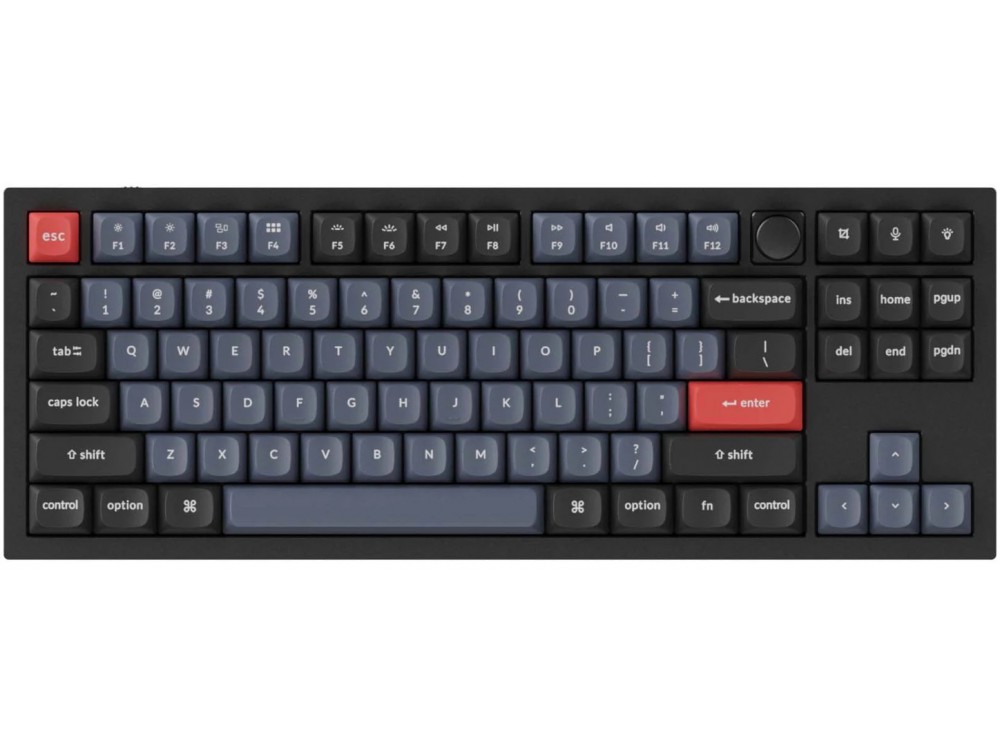 Keychron Q3 QMK RGB Aluminium Mac/PC Carbon Black Custom Keyboards with Knob