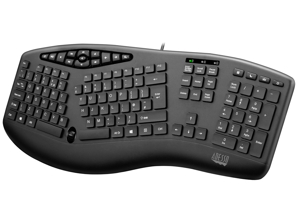 Adesso TruForm Ergonomic Flat Full-Size Keyboard